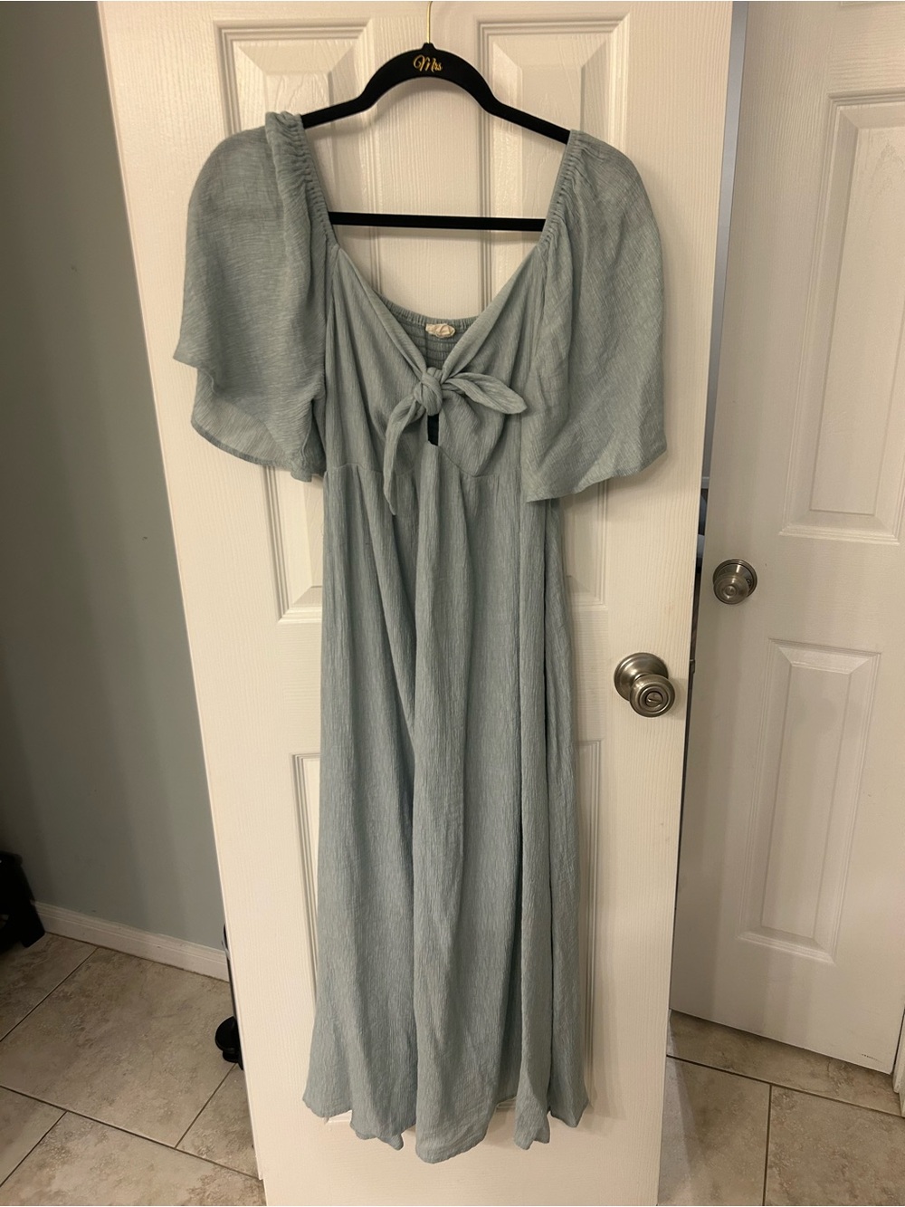 Pinkblush Light Blue Tie-Front Midi Dress